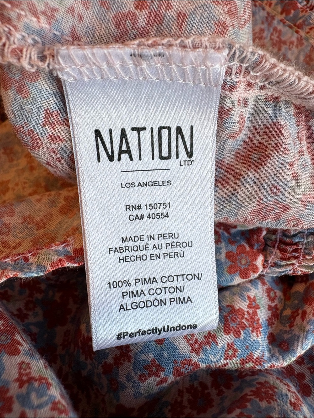 Nation LTD Ditsy Floral Print Smocked Peplum Tank Top Boho Pink - Picture 7 of 7